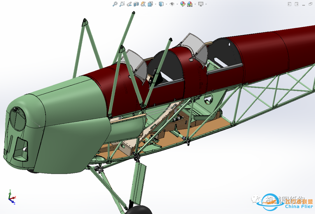 【飞行模型】TIGER MOTH航模飞机机身结构3D图纸 Solidworks设计w2.jpg