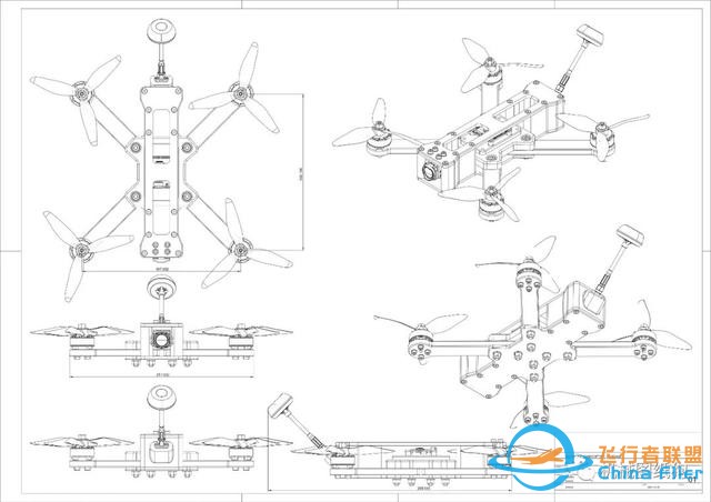 W4 FPV赛车四旋翼无人机3D数模图纸 STP格式-3.jpg