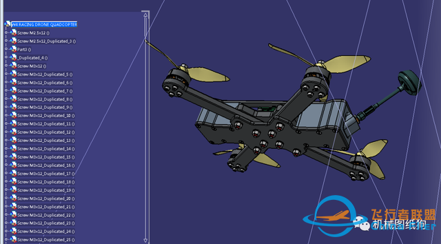 W4 FPV赛车四旋翼无人机3D数模图纸 STP格式-4.jpg
