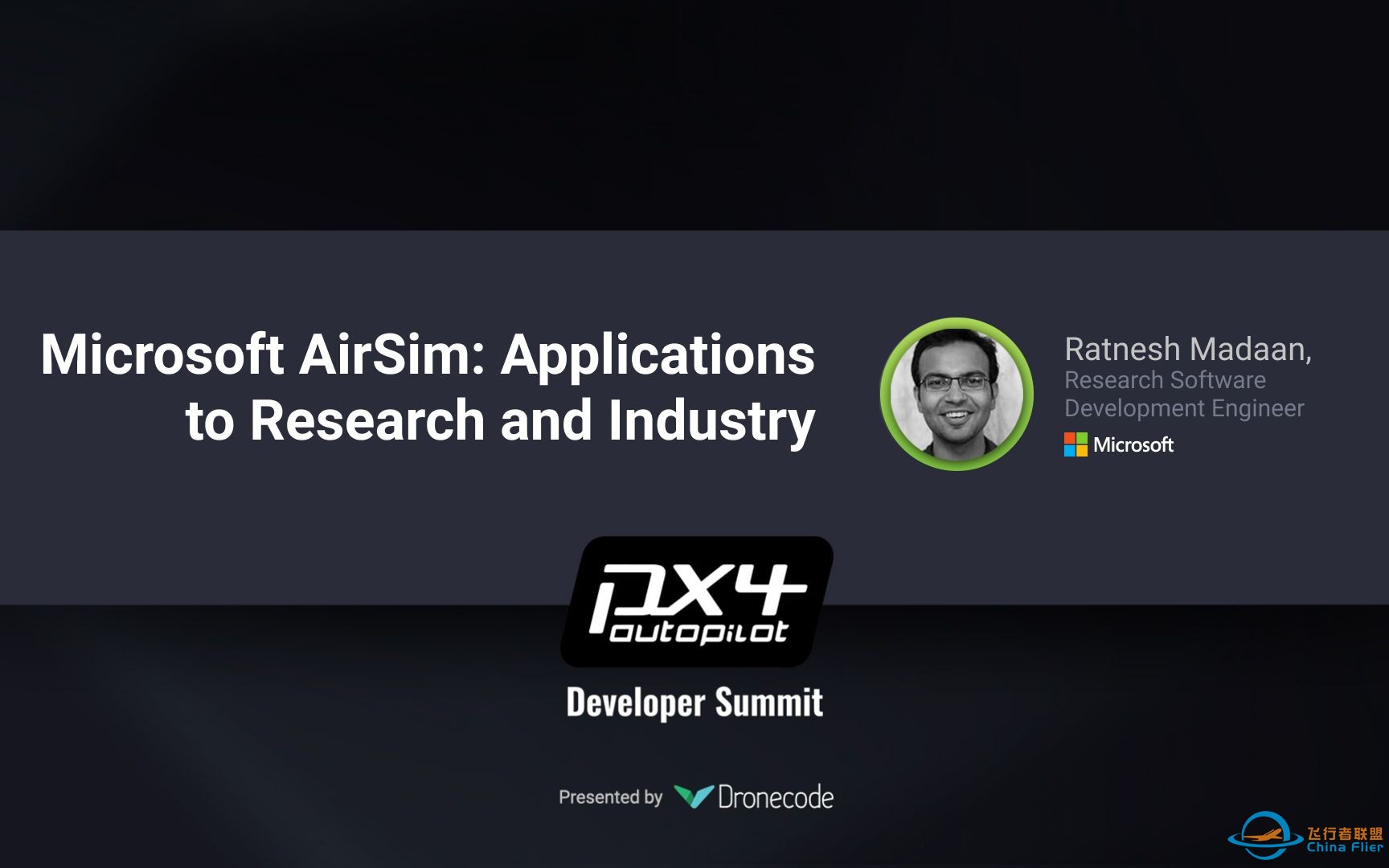 【PX4开源飞控无人机】AirSim：在科研和工业领域的应用场景 | 微软科研软件工程师Ratnesh Madaan | PX4线上开发者峰会2020·直播录像-1.jpg