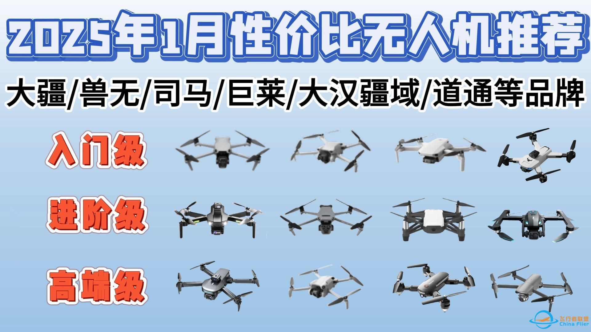 2025年1月份性价比无人机推荐！青少年/摄影爱好者/无人机爱好者应该怎么选？大疆系列又有哪些性价比最高？玩具/入门级/中端级/大疆系列无人机推荐！-1.jpg