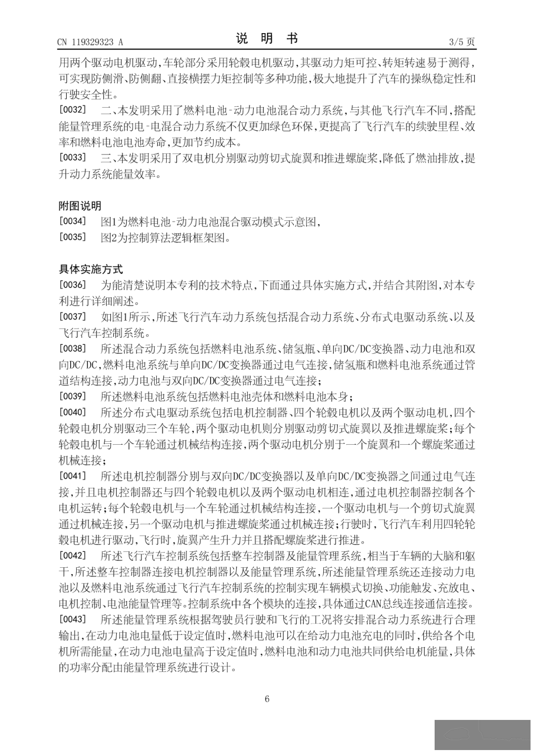 飞行汽车续航不足,南京航空航天大学申请一项名为“一种电电混动的飞行汽车动力系统及自适应控制方法”的专利w10.jpg