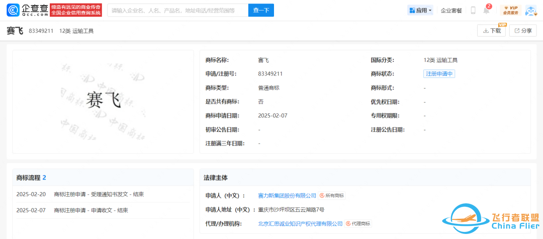 赛力斯注册“赛飞”商标,飞行汽车引遐想w3.jpg